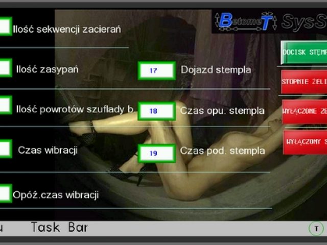 Sterowanie w maszynie produkującej kręgi, zwężki