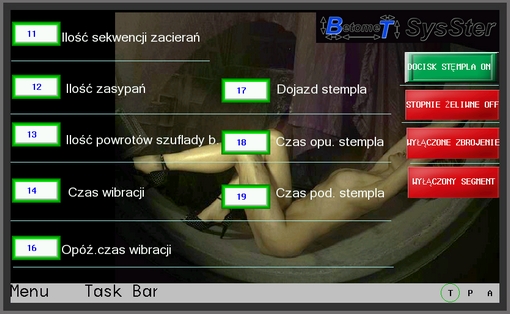 Sterowanie w maszynie produkującej kręgi, zwężki